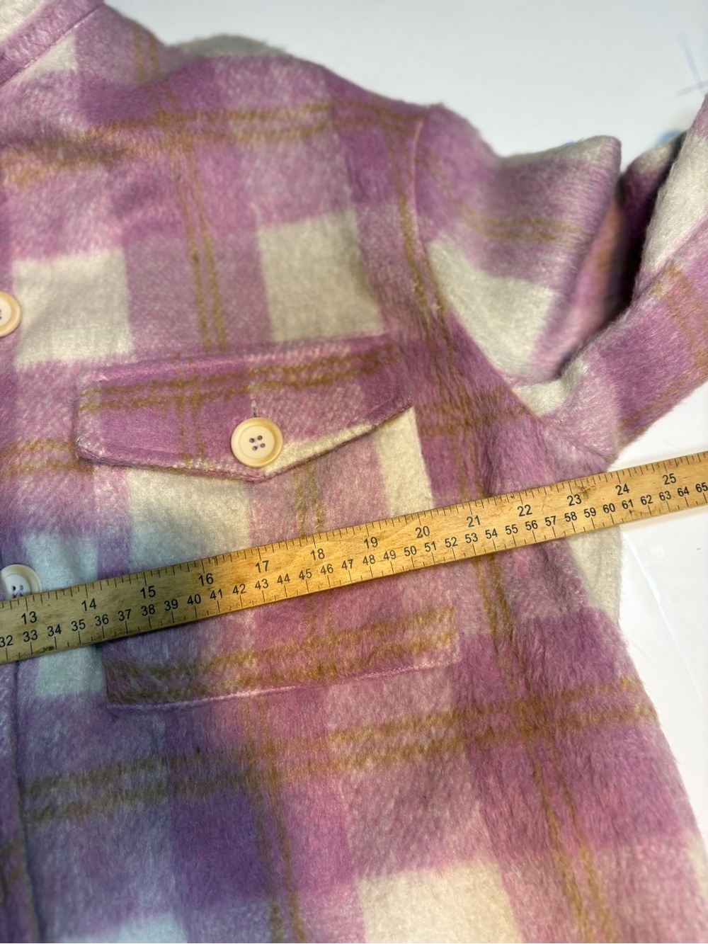 Mabel long, oversized shirt-jacket soft brushed finish classic plaid pattern - Picture 12 of 14